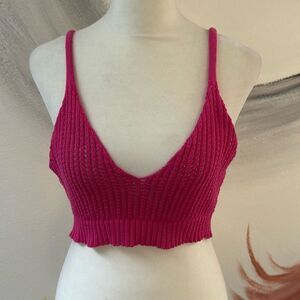 Zara hot pink sweater crop top. Size small.